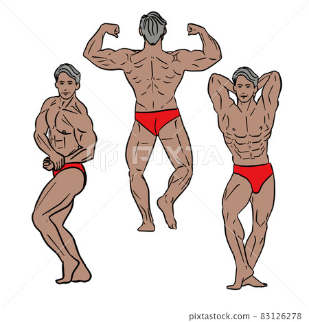 Asians taking bodybuilding poses, abdominal and rhino, side chests, double bicepbacks Asians taking bodybuilding poses, abdominal and rhino, side chests, double bicepbacks 83126278