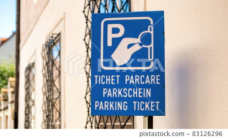 Parking ticket sign in Romania 83126296