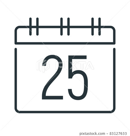 Concept happy new year, merry christmas calendar icon, outline xmas label holiday winter time flat vector illustration, isolated on white. Concept happy new year, merry christmas calendar icon, outline xmas label holiday winter time flat vector illustration, isolated on white. 83127633