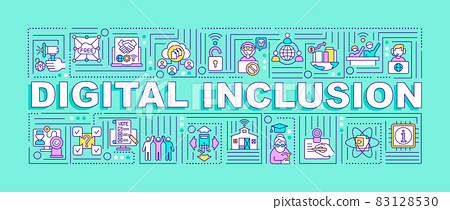 Digital inclusion word concepts banner.... - Stock Illustration ...