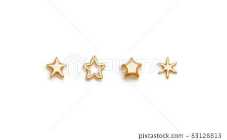 Inflated gold balloon font with star symbol set, top view 83128813