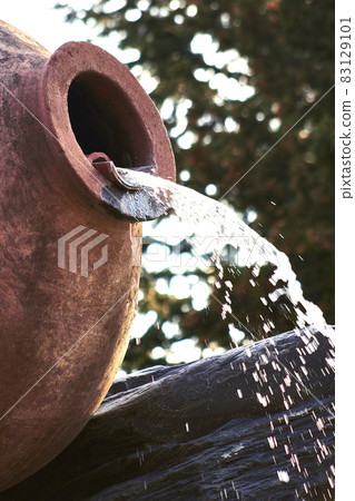 Kvareli, Georgia. Fountains in the form of wine pitcher. Kvareli, Georgia. Fountains in the form of wine pitcher. 83129101