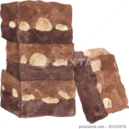 Brownie bake and equipment watercolor Brownie bake and equipment watercolor 83129378