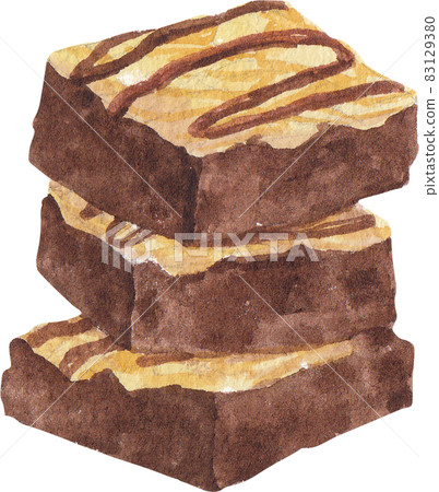 Brownie bake and equipment watercolor Brownie bake and equipment watercolor 83129380