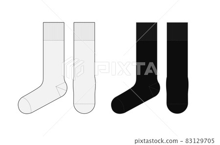 高筒襪模板插畫套裝(正面)/黑白 高筒襪模板插畫套裝(正面)/黑白 83129705