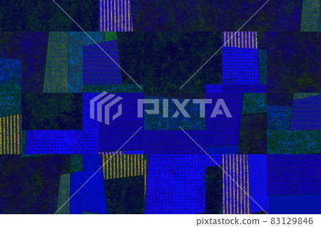 Blue-based square patchwork style - Stock Illustration [83129846] - PIXTA