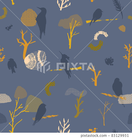 Vector seamless pattern with birds - Stock Illustration [83129931] - PIXTA