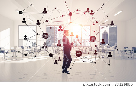 Networking and social communication concept as effective point for modern business 83129999