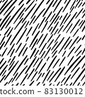 Seamless pattern. Hand drawn with marker lines, straight parallel oblique lines, black white ink drawing. Vector doodle illustration. 83130012