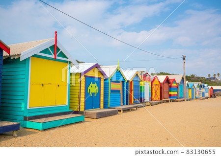 Colorful Beach House at Brighton Beach, Melbourne 83130655