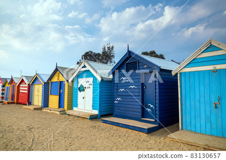 Colorful Beach House at Brighton Beach, Melbourne 83130657