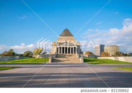 Shrine of remembrance the world war I & II memorial in Melbourne 83130662