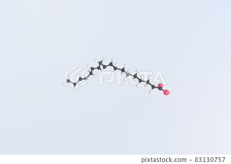 Linolenic acid molecule, scientific molecular model, looping 3d animation Linolenic acid molecule, scientific molecular model, looping 3d animation 83130757