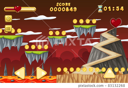 Lava Cave Platformer Game template Lava Cave Platformer Game template 83132268