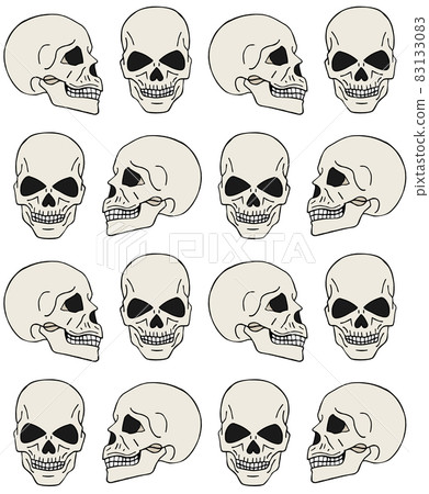 Vector seamless pattern of colored human skull - Stock Illustration ...