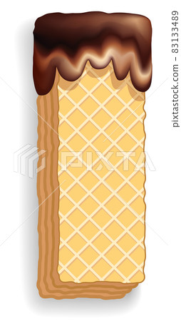 Letter consisting of wafers with chocolate cream 83133489