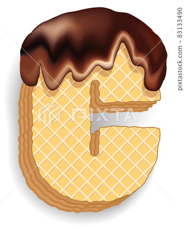 Letter consisting of wafers with chocolate cream 83133490