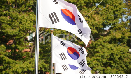 Multiple Taegeukgi flags Multiple Taegeukgi flags 83134242