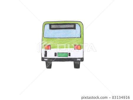 Large green bus (behind) hand-painted 83134916