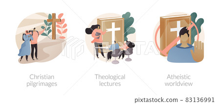 Religious doctrine abstract concept vector illustrations. Religious doctrine abstract concept vector illustrations. 83136991