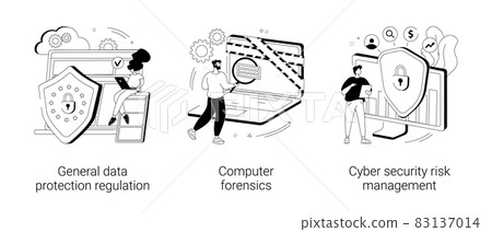Information control and security abstract concept vector illustrations. 83137014