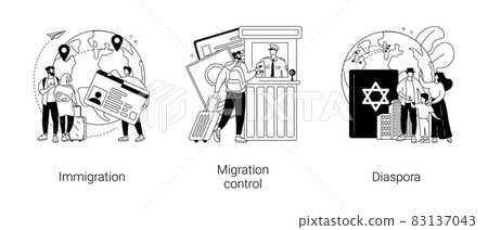 Residence permit abstract concept vector illustrations. Residence permit abstract concept vector illustrations. 83137043
