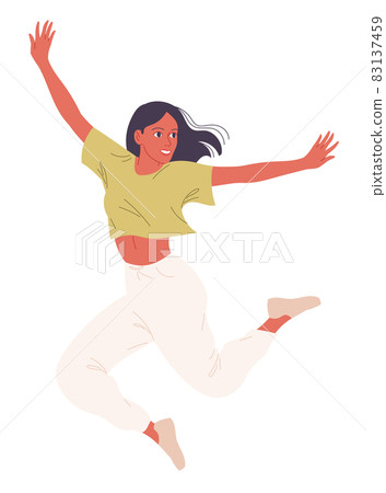 Young woman dancer during a dynamic dance 83137459