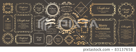 A set of frame designs inspired by Christmas. antique. Vintage. elegant 83137658