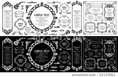 A set of frame designs inspired by Christmas. antique. Vintage. elegant A set of frame designs inspired by Christmas. antique. Vintage. elegant 83137661