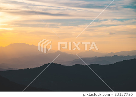 West sky before sunset and haze mountains Oku Chichibu Mountains From Minano Town, Saitama Prefecture 2021.10 a-4 Matte feeling West sky before sunset and haze mountains Oku Chichibu Mountains From Minano Town, Saitama Prefecture 2021.10 a-4 Matte feeling 83137780