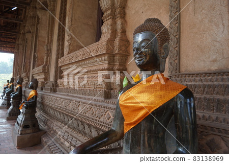 Buddha statue in Haw Phra Kaew, Vientiane, Laos Buddha statue in Haw Phra Kaew, Vientiane, Laos 83138969