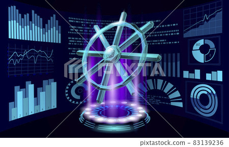 Wheel helm computer developer app concept. Business digital open source program. Data coding steering 3D low polygonal vector line illustration Wheel helm computer developer app concept. Business digital open source program. Data coding steering 3D low polygonal vector line illustration 83139236