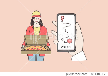 Ordering food online on smartphone Ordering food online on smartphone 83140117