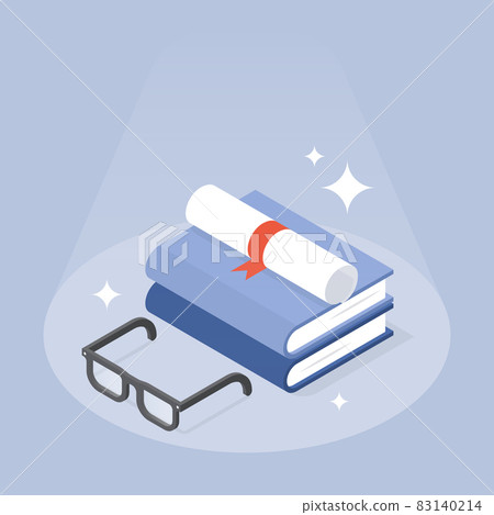 Back To School Book Diploma Isometric Illustration Back To School Book Diploma Isometric Illustration 83140214