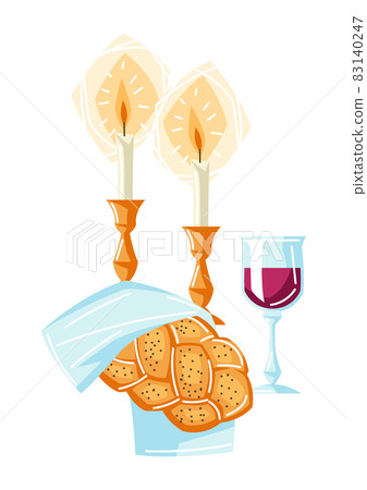 Shabbat Shalom background with religious objects.  83140247