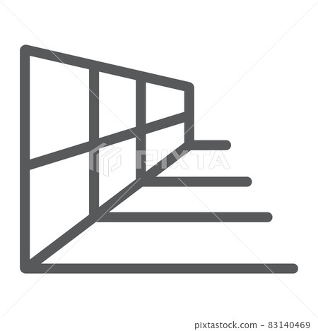 Perspective grid tool line icon, tools and design, perspective sign, vector graphics, a linear pattern on a white background, eps 10. 83140469