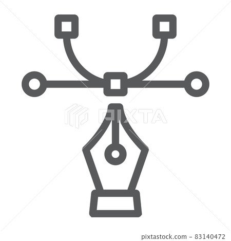 Curvature tool line icon, tools and design, curve sign, vector graphics, a linear pattern on a white background, eps 10. 83140472