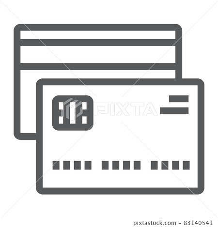 Credit card line icon, finance and banking, card sign, vector graphics, a linear pattern on a white background, eps 10. Credit card line icon, finance and banking, card sign, vector graphics, a linear pattern on a white background, eps 10. 83140541