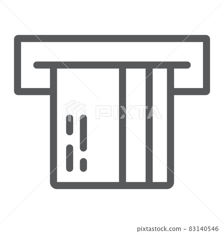 Atm line icon, finance and banking, insert sign, credit card vector graphics, a linear pattern on a white background, eps 10. Atm line icon, finance and banking, insert sign, credit card vector graphics, a linear pattern on a white background, eps 10. 83140546