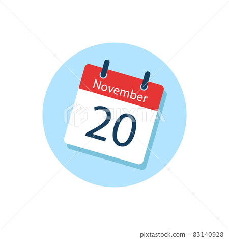 White daily calendar Icon November in a Flat Design style. 83140928
