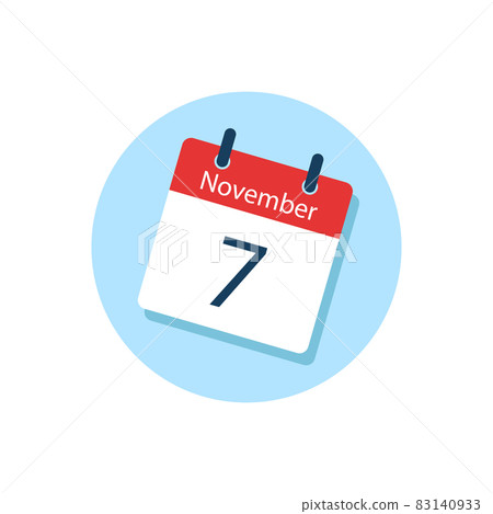 White daily calendar Icon November in a Flat Design style. 83140933