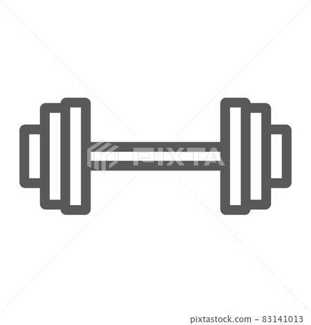 Weightlifting line icon, gym and sport, barbell sign, vector graphics, a linear pattern on a white background, eps 10. 83141013