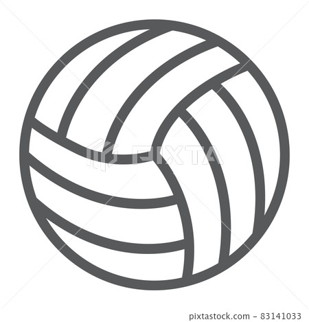 Volleyball line icon, game and sport, ball sign, vector graphics, a linear pattern on a white background, eps 10. 83141033