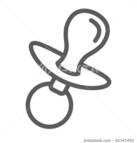 Dummy teat line icon, child and soother, toddler sign, vector graphics, a linear pattern on a white background, eps 10. Dummy teat line icon, child and soother, toddler sign, vector graphics, a linear pattern on a white background, eps 10. 83141450