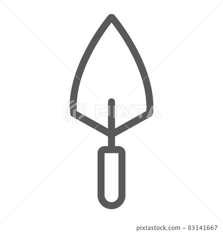 Trowel line icon, tool and repair, bricklayer sign, vector graphics, a linear pattern on a white background, eps 10. 83141667