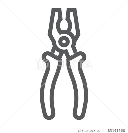 Pliers line icon, tool and repair, clamp sign, vector graphics, a linear pattern on a white background, eps 10. Pliers line icon, tool and repair, clamp sign, vector graphics, a linear pattern on a white background, eps 10. 83141668
