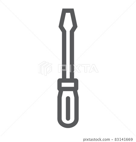 Screwdriver line icon, tool and repair, equipment sign, vector graphics, a linear pattern on a white background, eps 10. Screwdriver line icon, tool and repair, equipment sign, vector graphics, a linear pattern on a white background, eps 10. 83141669