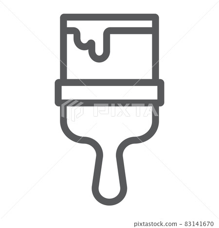 Paint brush line icon, tool and repair, painter sign, vector graphics, a linear pattern on a white background, eps 10. Paint brush line icon, tool and repair, painter sign, vector graphics, a linear pattern on a white background, eps 10. 83141670