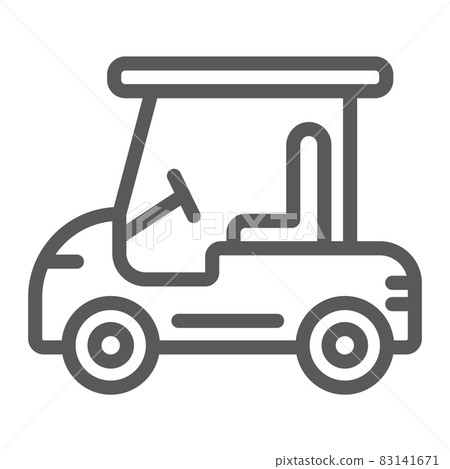 Golf car line icon, automobile and sport, cart sign, vector graphics, a linear pattern on a white background, eps 10. Golf car line icon, automobile and sport, cart sign, vector graphics, a linear pattern on a white background, eps 10. 83141671