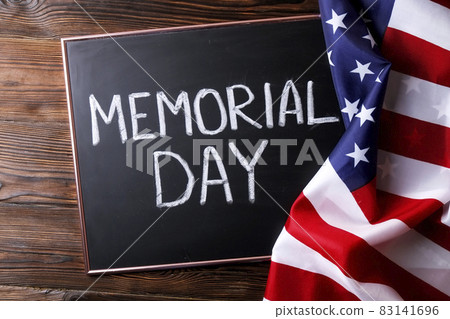Background flag of the United States of America for national federal holidays celebration and mourning remembrance day. USA symbolics. 83141696
